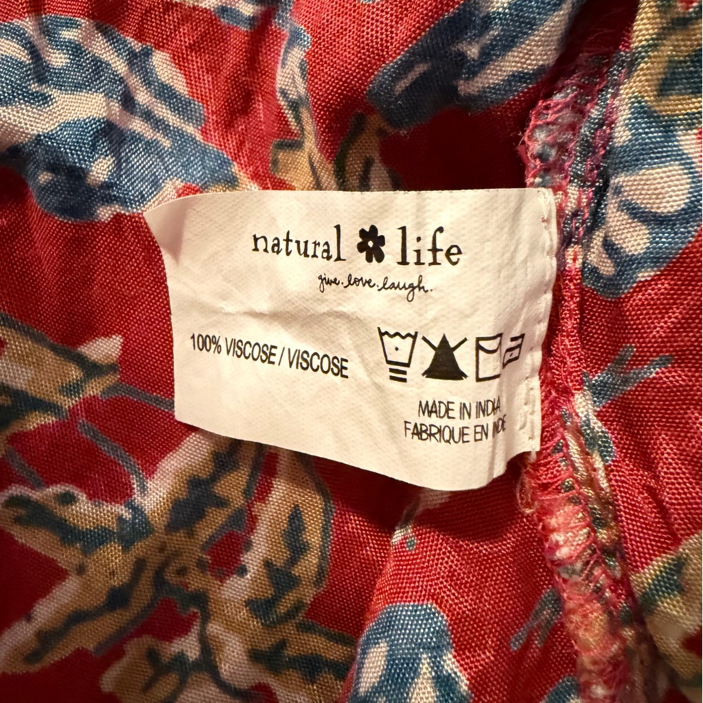 Natural Life Red Olive Leaf Bella Maxi Dress Size Medium 23183 - Picture 10 of 11